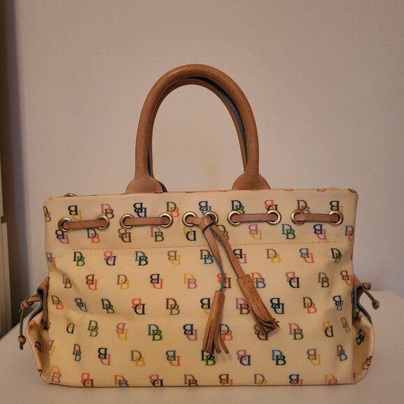 Dooney & Bourke Handbags - Flawed Dooney & Bourke Vintage Y2K Rainbow Logo Canvas Satchel